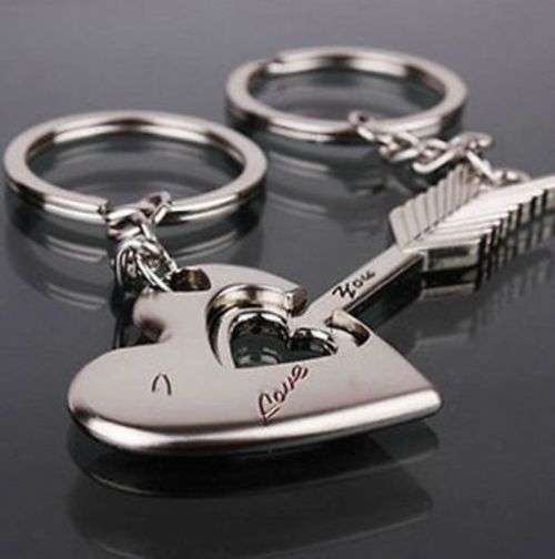 1 Pair Sweet Love Heart Key Ring Key Couples Romantic Key chain