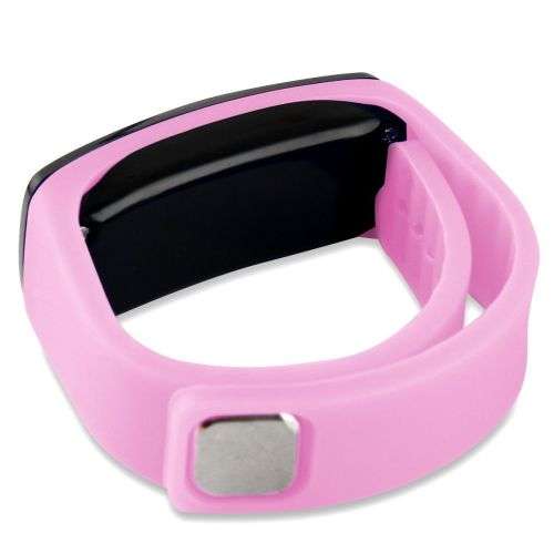 Striking Silicone Red LED Sport Bracelet Touch Digital Wrist Watch PINK