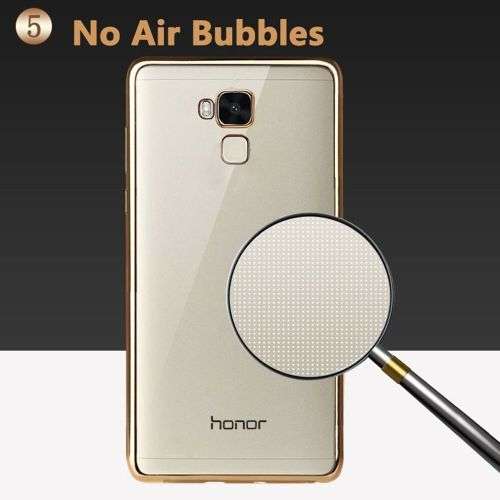 Shockproof Soft Silicone Clear Case For Huawei Mate 9 - Gold Color