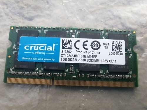 Crucial 8GB DDR3L 1600 RAM, Perfect ram for your Macbook Pro or Windows machines