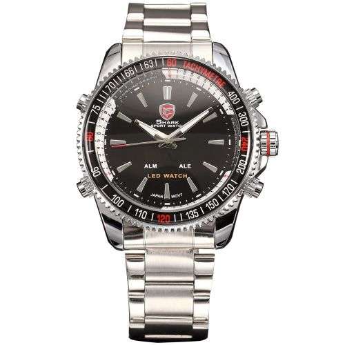 Shark Fashion Mens LED Digital Quartz Military Sport Watch Ref29