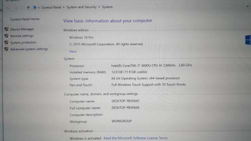LENOVO W550s Core i7-5500U 12GB RAM 128SSD + 1TB HD 15.6FHD 2GB GRAPHICS