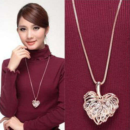 Gold Plated Heart Bib Statement Chain - Silver