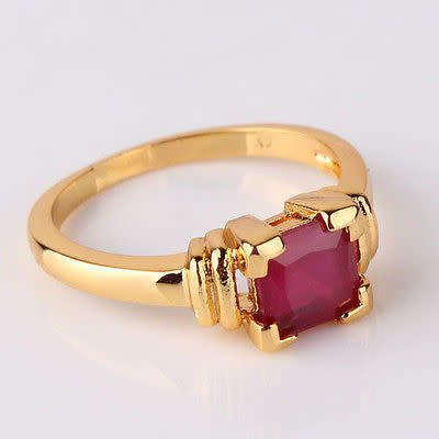 Enchanting style 24k gold filled best lady ruby gift Stylish RING Sz9