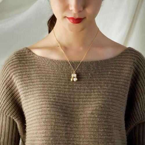 Fashion Gold Chain Peanut Pendant Necklace style - Gold