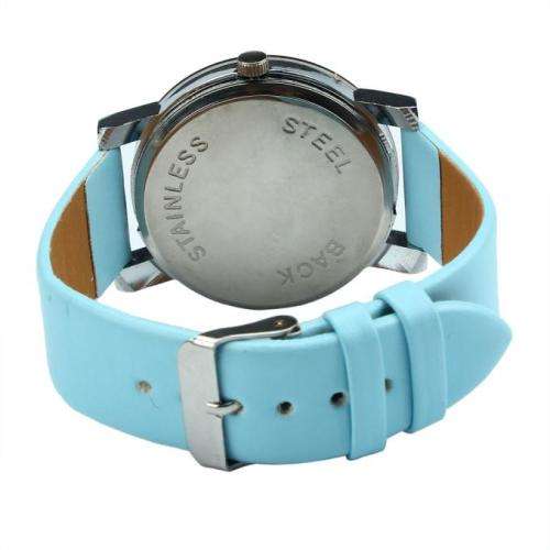 Men's Luxury Sport Quartz Faux Leather Wrist Watch Round - Blue