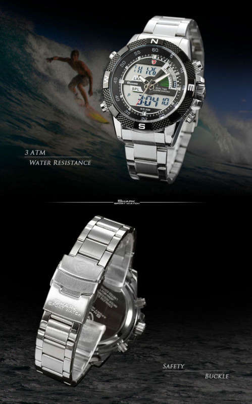 SHARK Men's LCD Digital Sport Watch Ref04