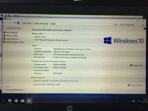HP 625 laptop, 250GB HD and 3GB Ram