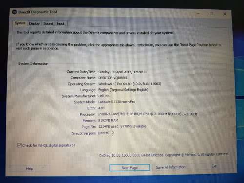 Dell latitude E5530 i7, 500gb, 8gb ram