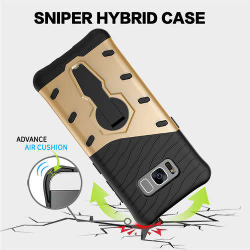 SAMSUNG GALAXY S7 EDGE Shockproof Hybrid Armor Rubber Case Cover - GRAY