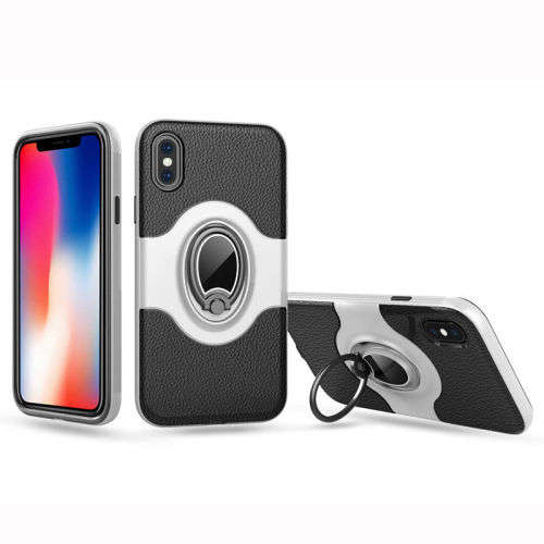 iPHONE 8 PLUS Rotating Kickstand PC+TPU Hybrid Armor Case Cover - SILVER