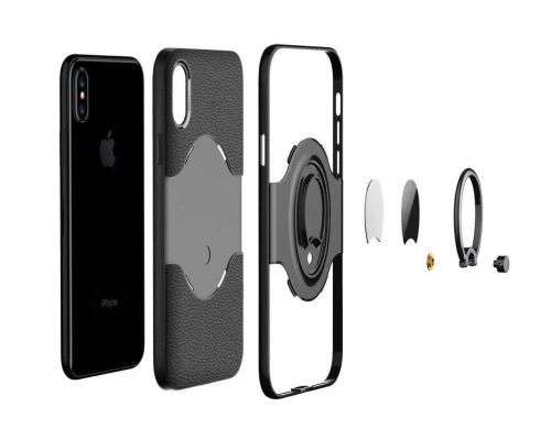 iPHONE 8 PLUS Rotating Kickstand PC+TPU Hybrid Armor Case Cover - SILVER