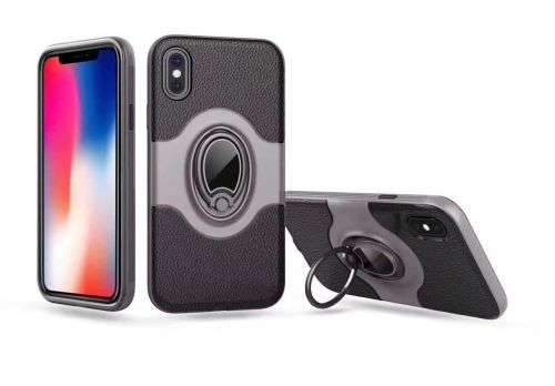 iPHONE 8 PLUS Rotating Kickstand PC+TPU Hybrid Armor Case Cover - SILVER
