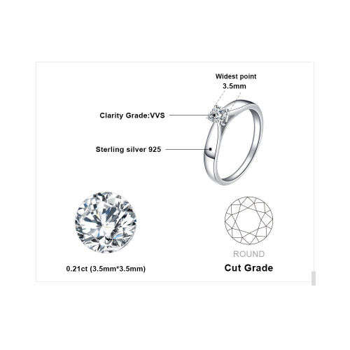 SOLID STERLING SILVER  Cubic Zirconia Anniversary Engagement Ring 925 Sterling Silver Size 6,7,8