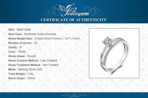 GENUINE 925 Solid Sterling Silver Cubic Zirconia Wedding Ring   - Ring Size 6