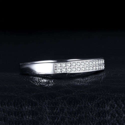 925 Solid Sterling Cubic Zirconia Anniversary Wedding Eternity Ring - Size 6