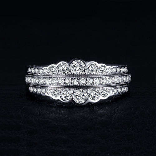 GENUINE 925 Solid Sterling 0.7ct Cubic Zirconia Wedding Ring Bridal Sets  - Size 7