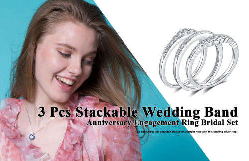 GENUINE 925 Solid Sterling 0.7ct Cubic Zirconia Wedding Ring Bridal Sets  - Size 7