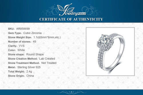 925 Solid Sterling Silver 1.1ct Round Cubic Zirconia Promise Ring - Size 9