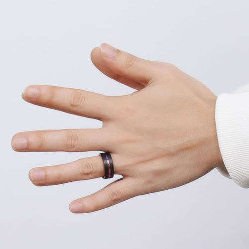 Stainless Steel Wedding Ring Black Engagement Band Size 12