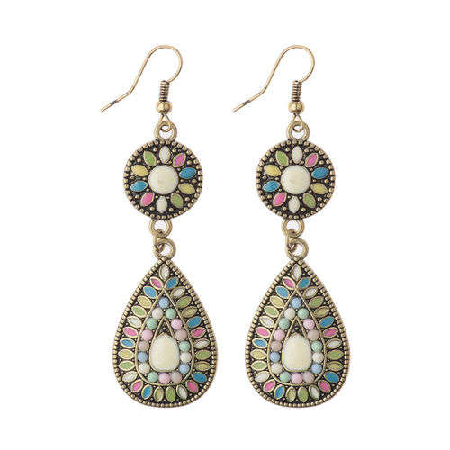 Bohemian Colorful Resin Bead Women Earrings