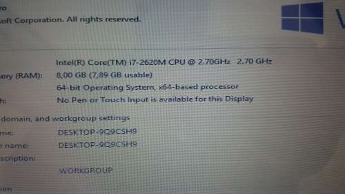 Lenovo X1 i7 500GB HD and 8GB ram