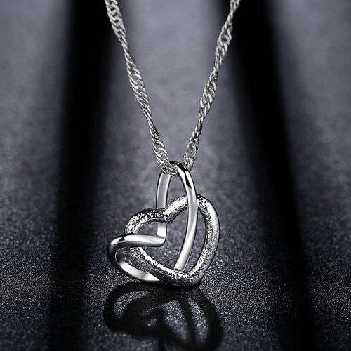 Sterling Silver Filled cross Heart Pendant & necklace