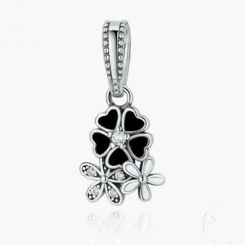 Black Multilayer flower Pendant Bead suit European Charm Bracelet