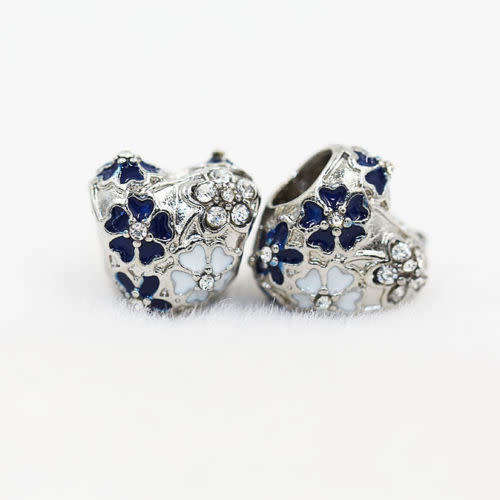 Blue & White Paint Love Charm Bead suit European