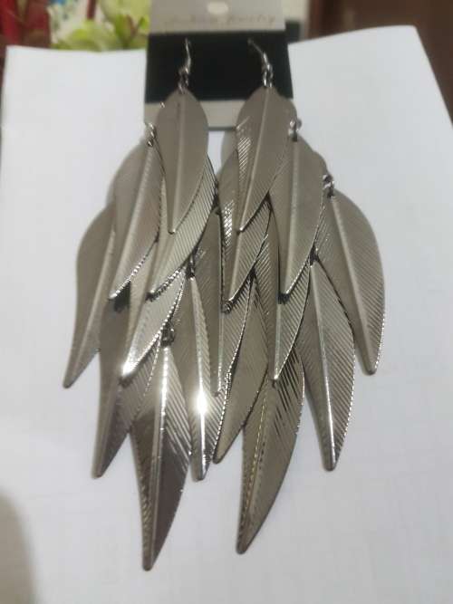 Fashion Earrings Hollow Metal Leaves Leaf Long Dangle