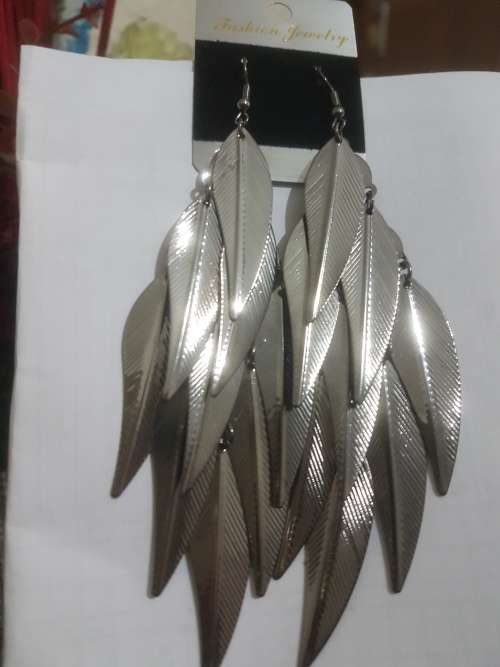 Fashion Earrings Hollow Metal Leaves Leaf Long Dangle