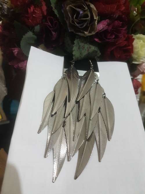 Fashion Earrings Hollow Metal Leaves Leaf Long Dangle