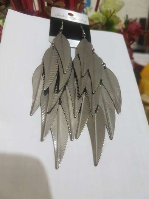 Fashion Earrings Hollow Metal Leaves Leaf Long Dangle