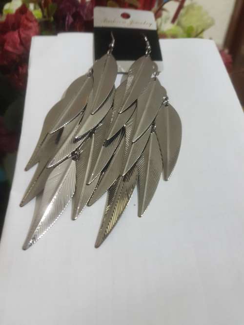 Fashion Earrings Hollow Metal Leaves Leaf Long Dangle