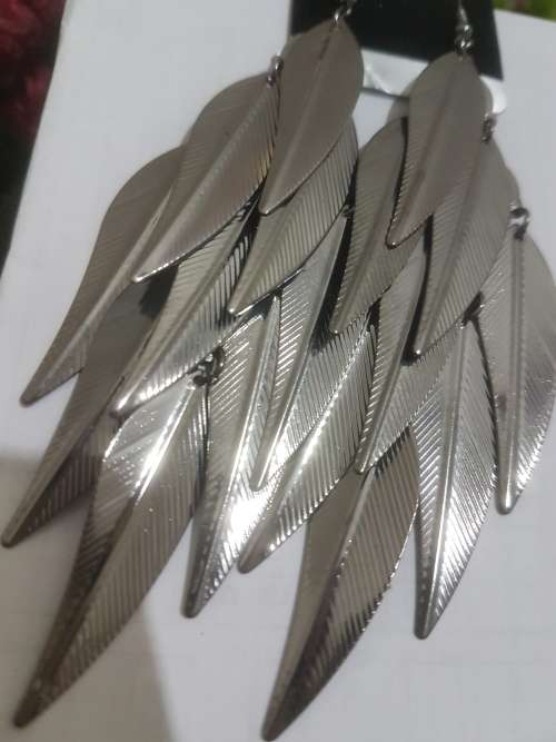 Fashion Earrings Hollow Metal Leaves Leaf Long Dangle