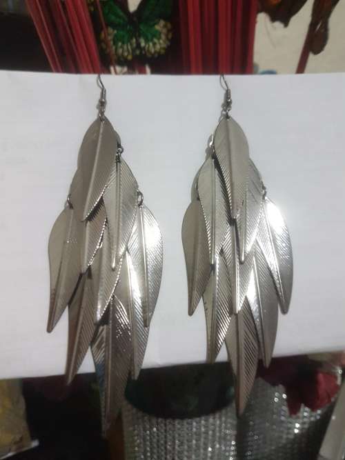 Fashion Earrings Hollow Metal Leaves Leaf Long Dangle