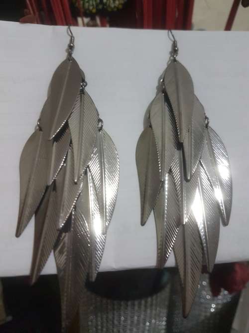 Fashion Earrings Hollow Metal Leaves Leaf Long Dangle