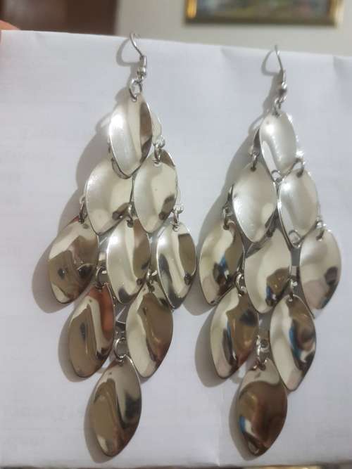 Fashion Earrings Hollow Metal Leaves Leaf Long Dangle