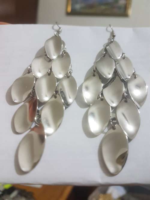 Fashion Earrings Hollow Metal Leaves Leaf Long Dangle