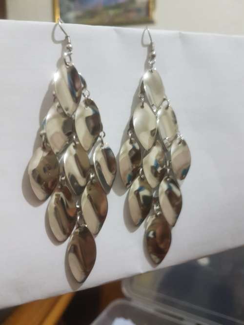 Fashion Earrings Hollow Metal Leaves Leaf Long Dangle