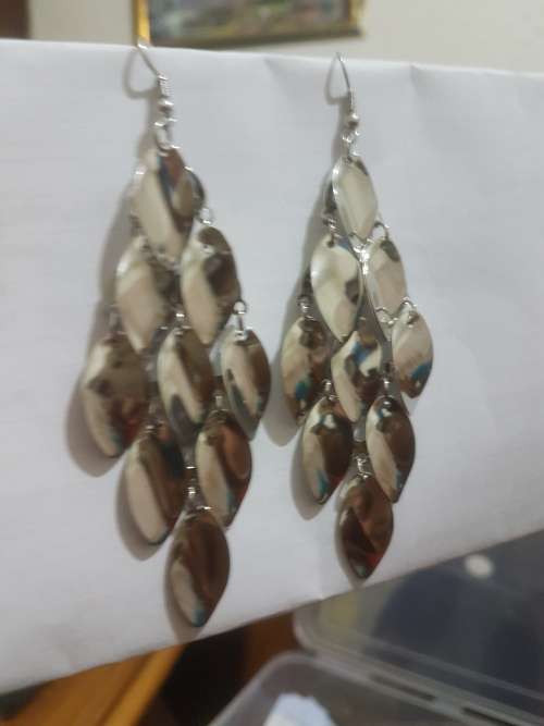 Fashion Earrings Hollow Metal Leaves Leaf Long Dangle