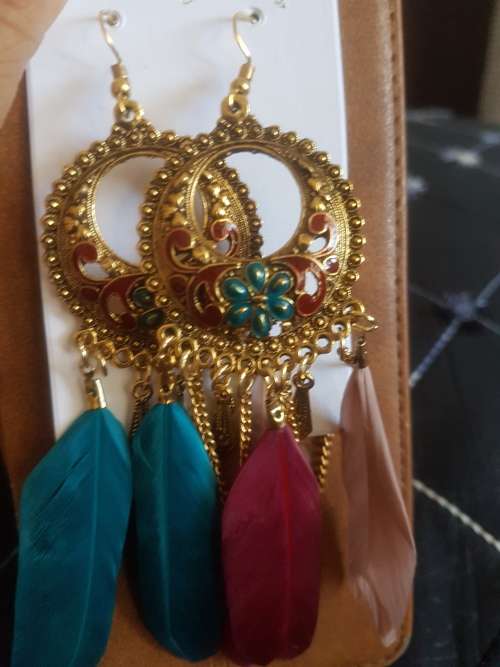 Fashion Bohemian Feather Tassel Dangle Earrings