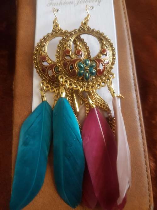 Fashion Bohemian Feather Tassel Dangle Earrings