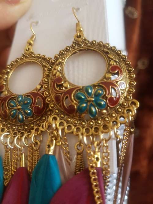 Fashion Bohemian Feather Tassel Dangle Earrings