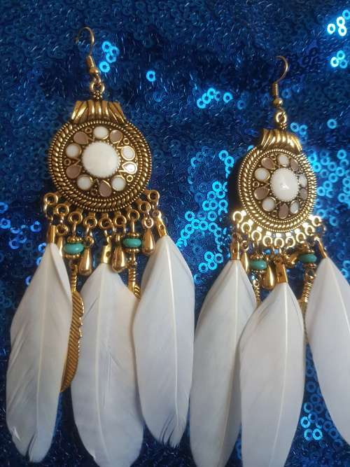 Fashion Bohemian Feather Tassel Dangle Earrings