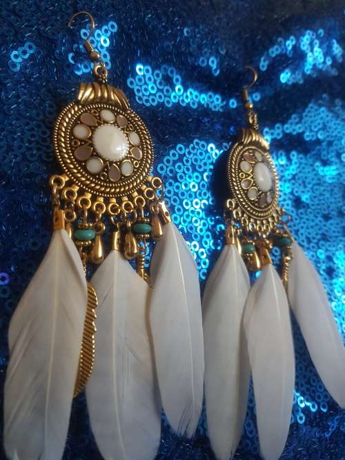 Fashion Bohemian Feather Tassel Dangle Earrings