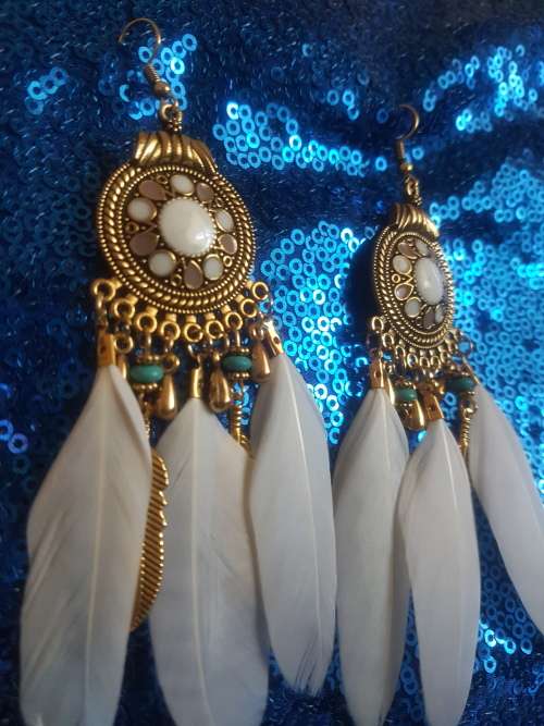 Fashion Bohemian Feather Tassel Dangle Earrings