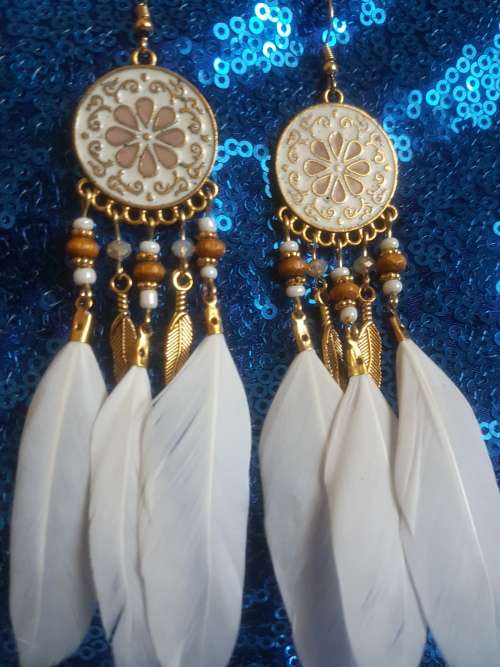 Fashion Bohemian Feather Tassel Dangle Earrings