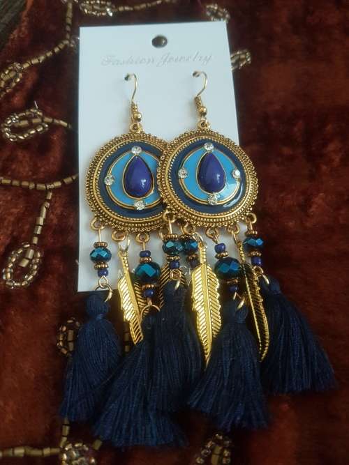 Fashion Bohemian Feather Tassel Dangle Earrings