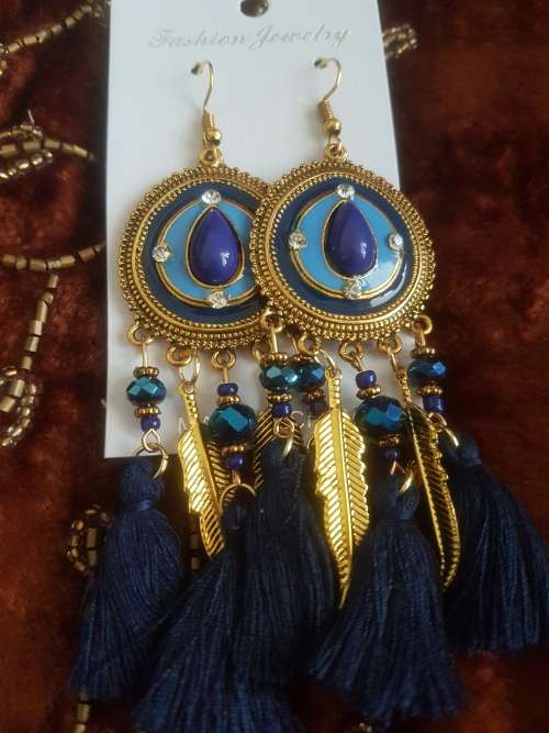 Fashion Bohemian Feather Tassel Dangle Earrings